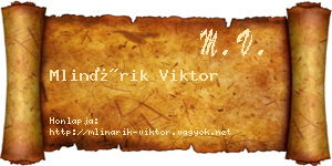 Mlinárik Viktor névjegykártya